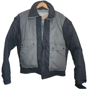 Adventure Gear Puffer Jacket Full Zip Down Fill Black Hood Size‎ Large Men